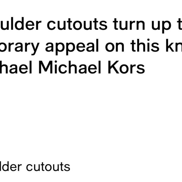 COLD SHOULDER CUTOUTS TURN UP FROM MICHAEL KORS - Picture 7 of 9